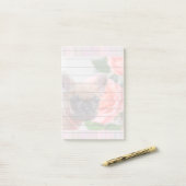Het Franse Bulldog Post merkt 4x6 pad op Post-it® Notes (Op bureau)