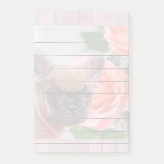 Het Franse Bulldog Post merkt 4x6 pad op Post-it® Notes (Voorkant)