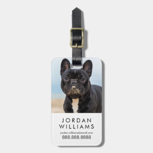 Het Franse Bulldog Spelen in de zand Bagagelabel