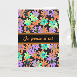 Het Franse Denken aan u de Kaart van de Bloem met