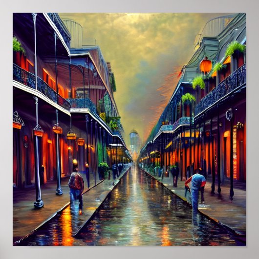 Het Franse digitale vierkantsschilderij Poster (Voorkant)