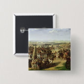 Het Franse leger trekt de Rosbach-kolom naar bened Vierkante Button 5,1 Cm (Voorkant /achterkant)