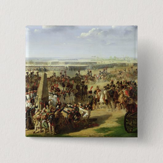 Het Franse leger trekt de Rosbach-kolom naar bened Vierkante Button 5,1 Cm (Voorkant)