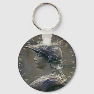 Het Franse Medaillon van de Jugendstil Sleutelhanger