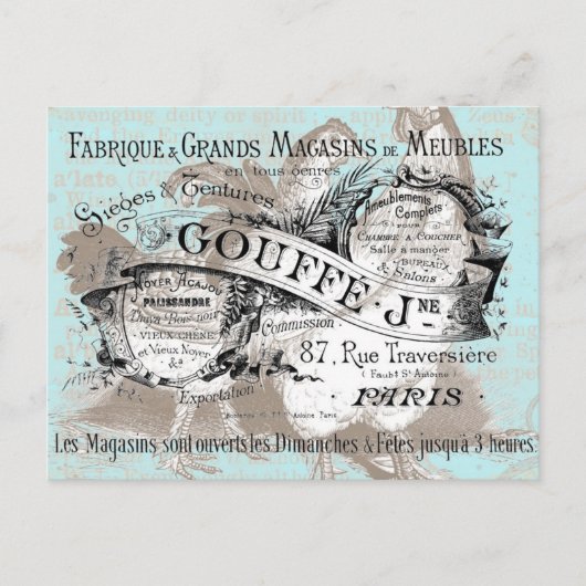 Het Franse Meubilair van de Kip Briefkaart (Voorkant)