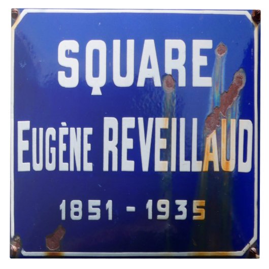 Het Franse plein. Tegeltje (Voorkant)