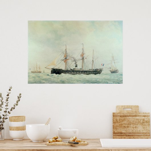 Het Franse slagschip La Gloire, 1880 Poster (Keuken)