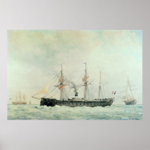 Het Franse slagschip La Gloire, 1880 Poster