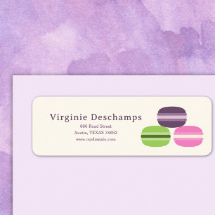 Het Franse Terugkeeradres van Macarons Etiket