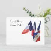 Het Franse Thema Dinner Party met slak Kaart (Staand voorkant)