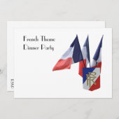 Het Franse Thema Dinner Party met slak Kaart (Voorkant / Achterkant)