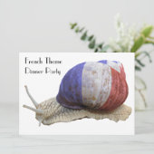 Het Franse Thema Dinner Party met slak Kaart (Staand voorkant)