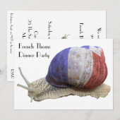 Het Franse Thema Dinner Party met slak Kaart (Voorkant / Achterkant)