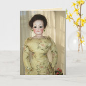 Het Franse Wenskaart van Doll van de Mode - Spatie Kaart (Gele Bloem)