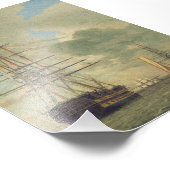 Het fregat op de rede voor anker foto afdruk (Hoek)