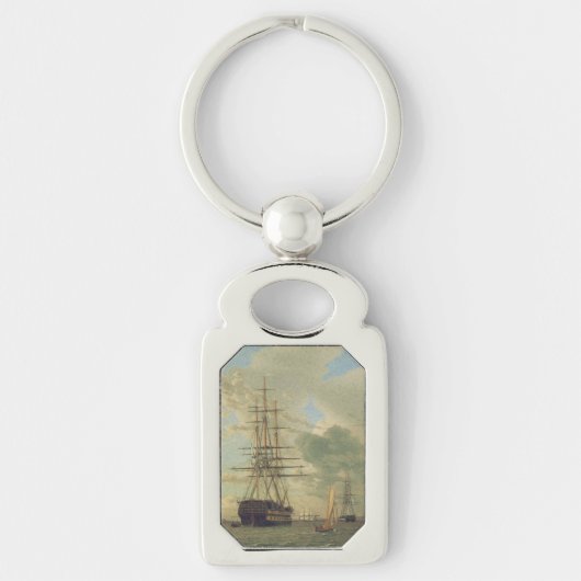 Het fregat op de rede voor anker sleutelhanger (Voorkant)