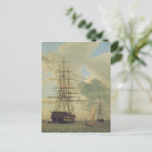 Het fregat voor anker in de wegen briefkaart (Staand voorkant)