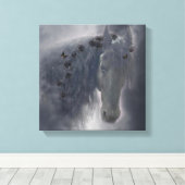 Het Friese Paard - omwikkeld doek Canvas Afdruk (Insitu (Houten vloer))