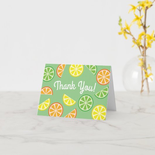 Het Fruit van de Plak van de citrusvrucht dankt u Kaart (Gele Bloem)