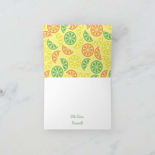 Het Fruit van de Plak van de citrusvrucht dankt u Kaart (Binnen)