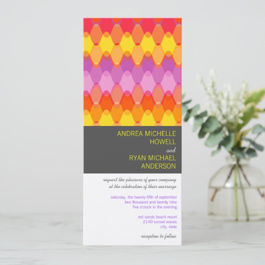 Het fuchsiakleurig Moderne Huwelijk van het Kaart (Staand voorkant)