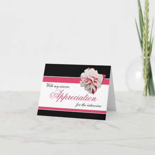 Het fuchsiakleurig Roze Zwarte Gesprek van de Bedankkaart (Voorkant)