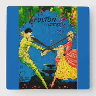 Het Fulton Theater-programma uit 1927 omvat kunst Vierkante Klok