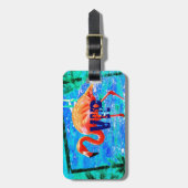 het funky bagagelabel van de de reis van flamingo  (Voorkant verticaal)