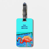het funky bagagelabel van de de reis van flamingo  (Achterkant verticaal)
