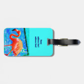 het funky bagagelabel van de de reis van flamingo  (Achterkant horizontaal)