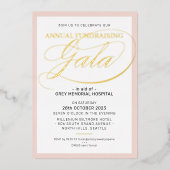 HET FUNTREEREN GALA elegant gebeurtenismanuscript Folie Uitnodiging (Voorkant)