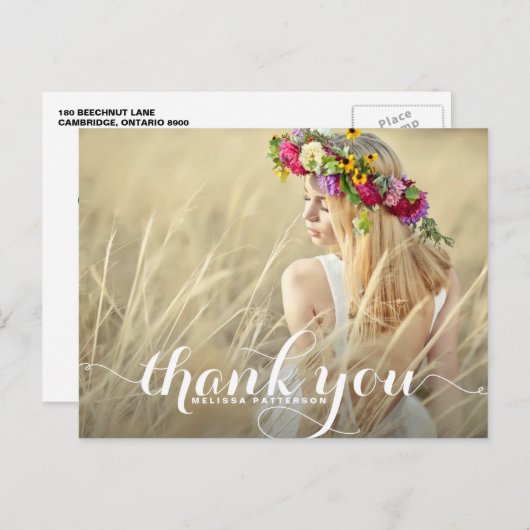 Het fysieke Afstuderen van het Manuscript Dank u B Briefkaart (Voorkant / Achterkant)