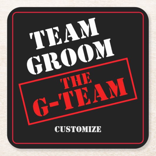 Het G-Team Bruidegom Kartonnen Onderzetters (Voorkant)