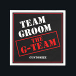 Het G-Team Bruidegom Servet<br><div class="desc">*Aanpassen met uw tekst en keuze van achtergrondkleur.</div>