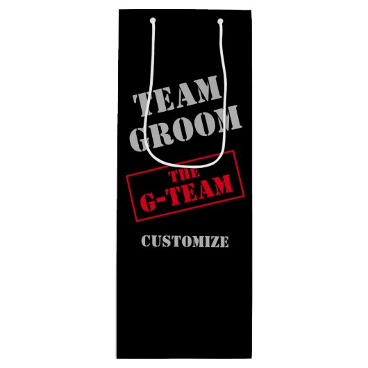 Het G-Team Bruidegom Wijn Cadeautas (Voorkant)