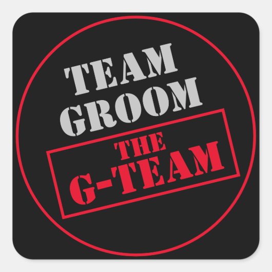 Het G-Team Bruidegomsgasten Vierkante Sticker (Voorkant)
