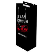 Het G-Team Bruidegomsteam Wijn Cadeautas (Voorkant Gekanteld)