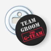 Het G-Team Bruidsjonker Button Flesopener (Voorkant)