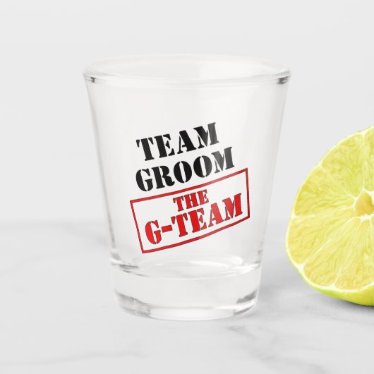 Het G-Team Bruidsjonker  Shot Glas (Voorkant)