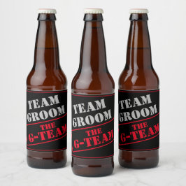 Het G-Team Team Groom Bier Etiket