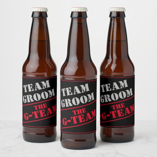 Het G-Team Team Groom Bier Etiket (Flessen)