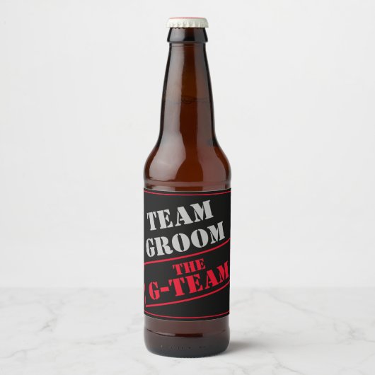 Het G-Team Team Groom Bier Etiket (Voorkant)