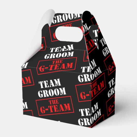 Het G-Team Team Groom Gable Bedankdoosjes (Voorkant Zijde)