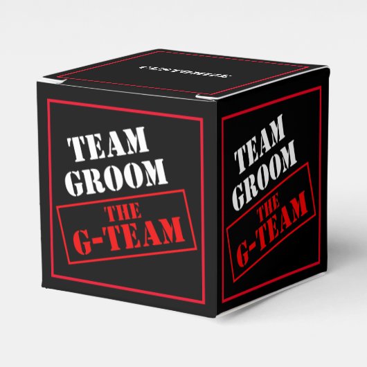 Het G-Team Team Groom Kubus Bedankdoosjes (Voorkant Zijde)