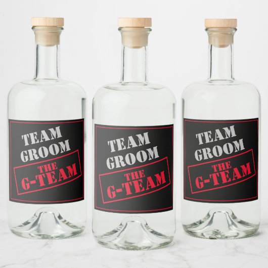 Het G-Team Team Groom Likeurfles Etiket (Flessen)