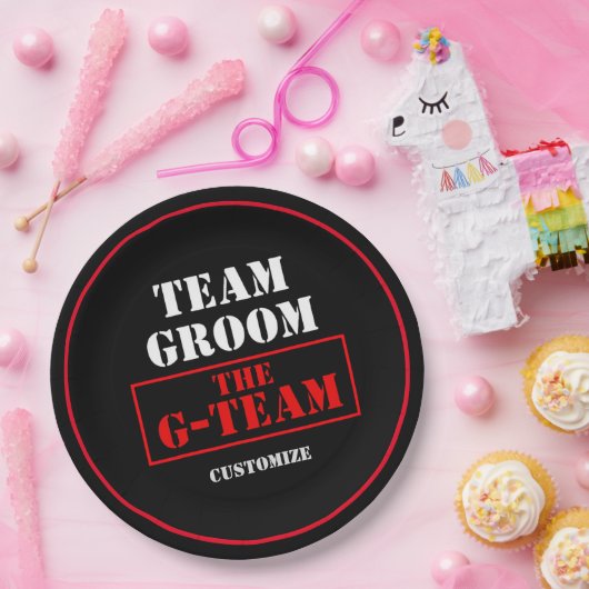 Het G-Team Team Groom Papieren Bordje (Feest)