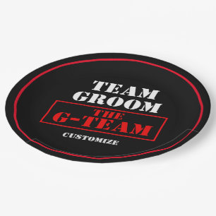 Het G-Team Team Groom Papieren Bordje