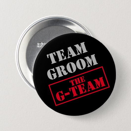 Het G-Team Team Groom Ronde Button 7,6 Cm (Voorkant /achterkant)