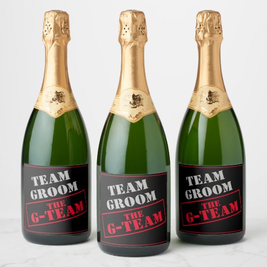 Het G-Team Team Groom Sparkling Wijnetiket (Flessen)