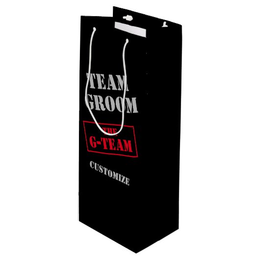 Het G-Team Team Groom Wijn Cadeautas (Voorkant Gekanteld)
